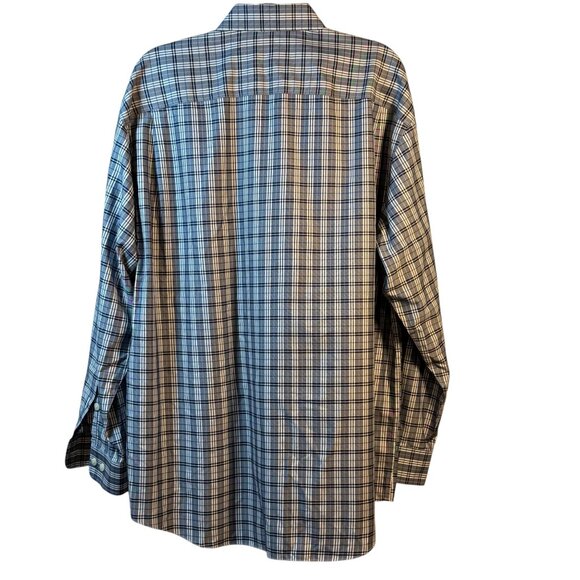 Share Orvis Medium Button Down Long Sleeve‎ Blue/White /Gray Plaid Shirt Size XL - Picture 5 of 7